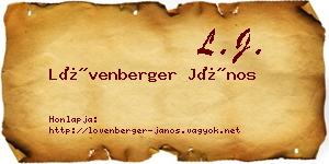 Lövenberger János névjegykártya