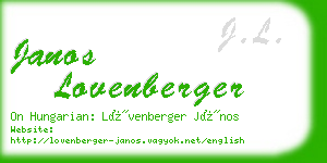 janos lovenberger business card